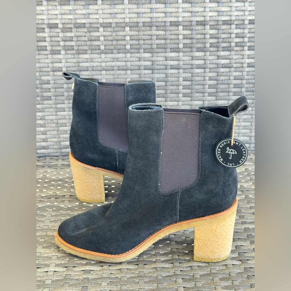 Ralph Lauren Black Suede Ankle Boots - Picture 1 of 16